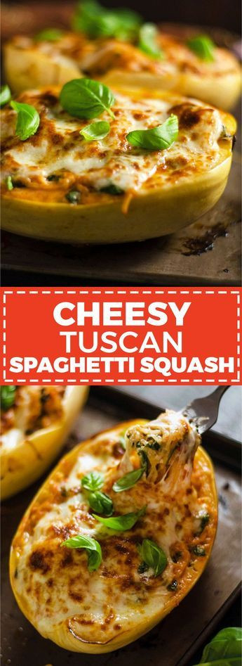 Low Fat Spaghetti Squash Recipes
 Cheesy Tuscan Spaghetti Squash Recipe