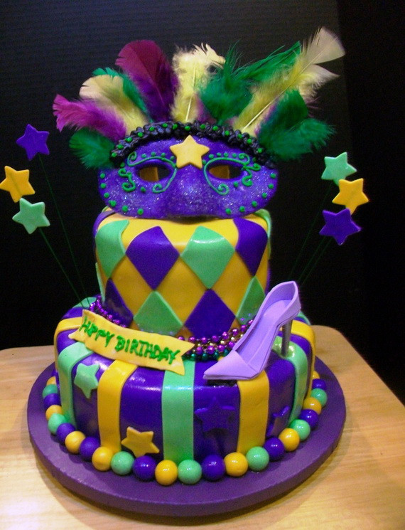 Mardi Gra Birthday Cake
 60 Mardi Gras King Cake Ideas