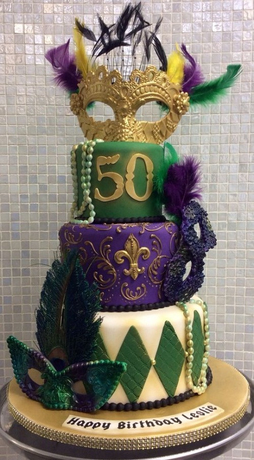 Mardi Gras Birthday Cake
 34 Unique 50th birthday cakes ideas with Birthday