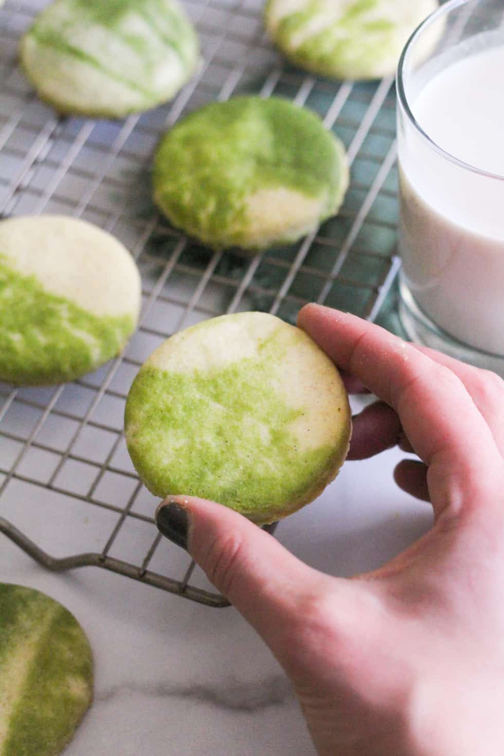 Matcha Sugar Cookies
 Matcha Sugar Cookies with Naturally Colored Green Cookie Dough
