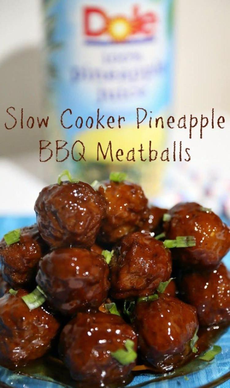 Meatball Bbq Sauce Recipe
 Best Slow Cooker Pineapple BBQ Meatballs Recipe
