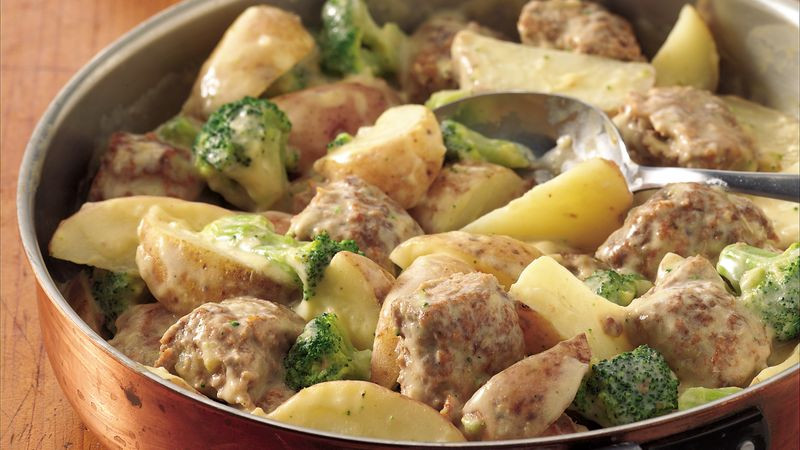 Meatball Dinners Ideas
 Creamy Meatballs and Potatoes recipe from Betty Crocker