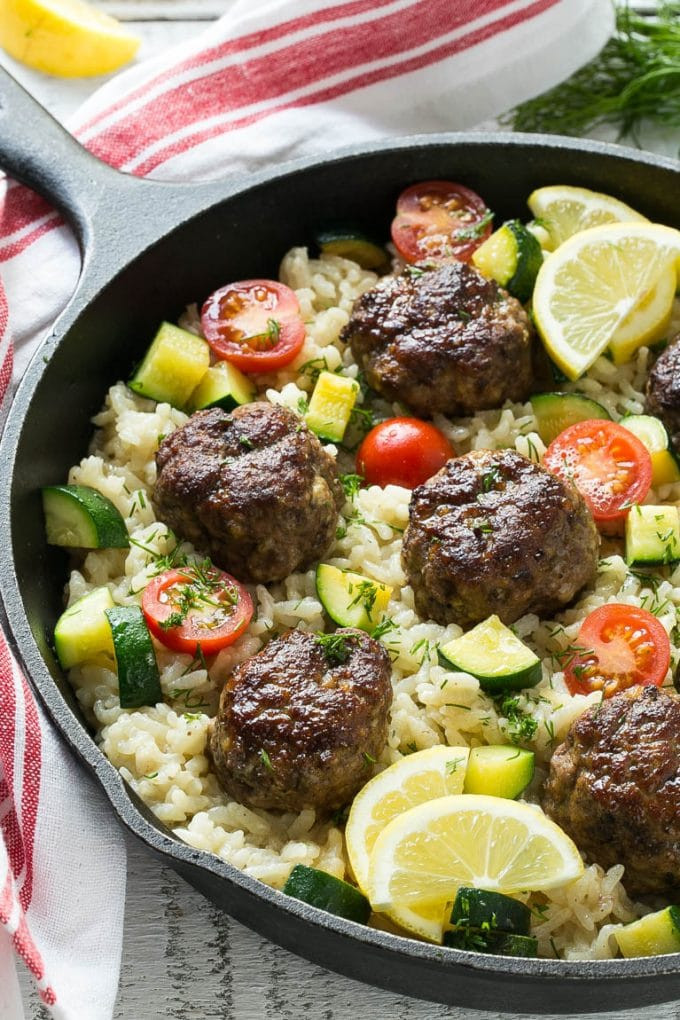 Meatball Dinners Ideas
 e Pot Greek Meatballs with Lemon Dill Rice Dinner at