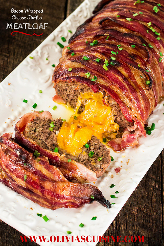Meatloaf Recipe With Cheese
 Bacon Wrapped Cheese Stuffed Meatloaf Olivia s Cuisine