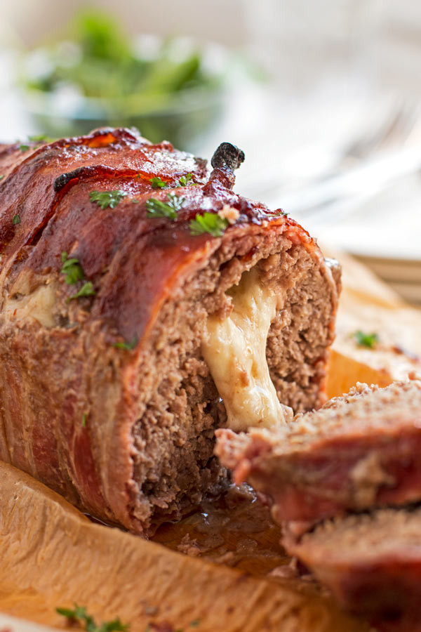 Meatloaf Recipe With Cheese
 Mozzarella Stuffed Bacon Wrapped Meatloaf Recipe