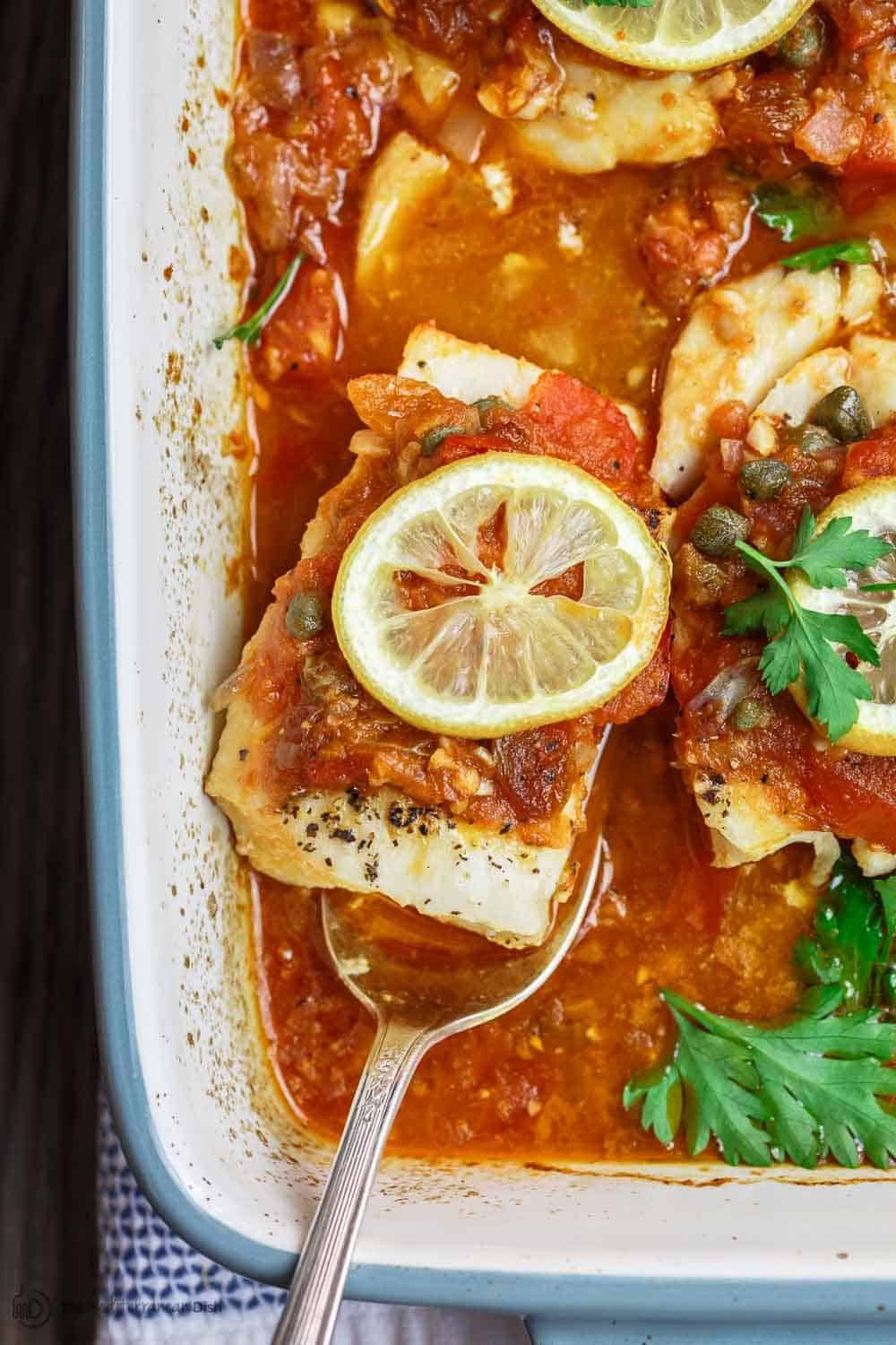 Mediterranean Diet Fish Recipes
 Mediterranean Baked Fish Recipe with Tomatoes and Capers