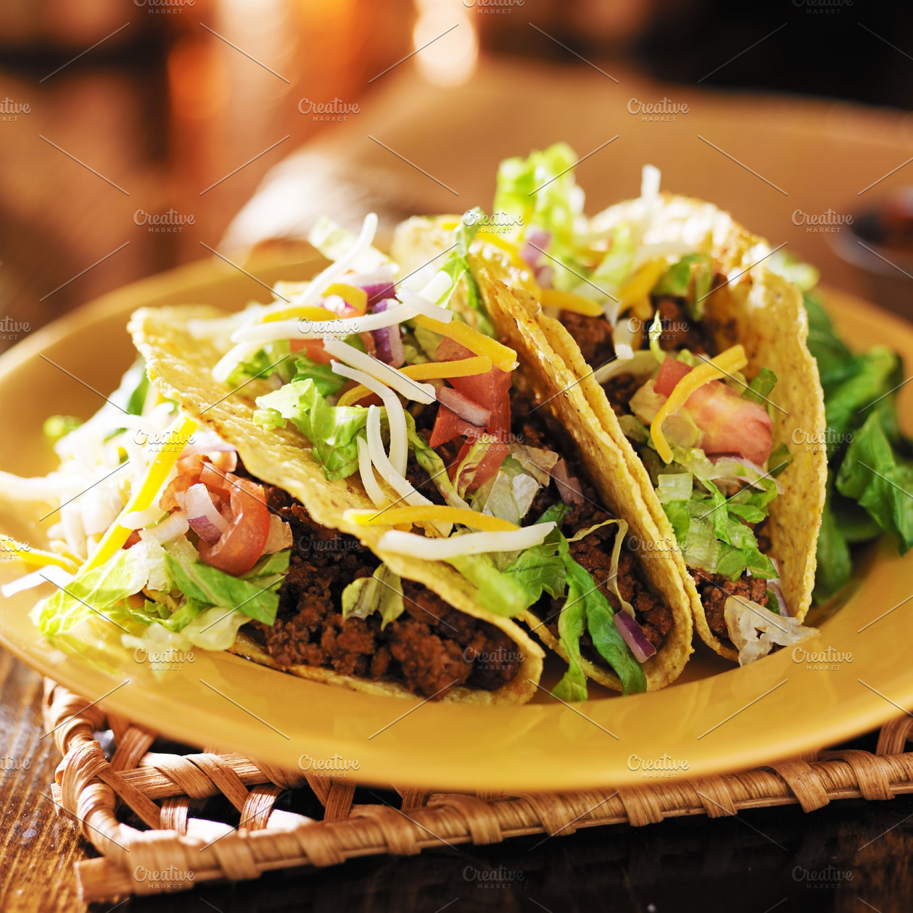 Mexican Beef Tacos
 three mexican beef tacos