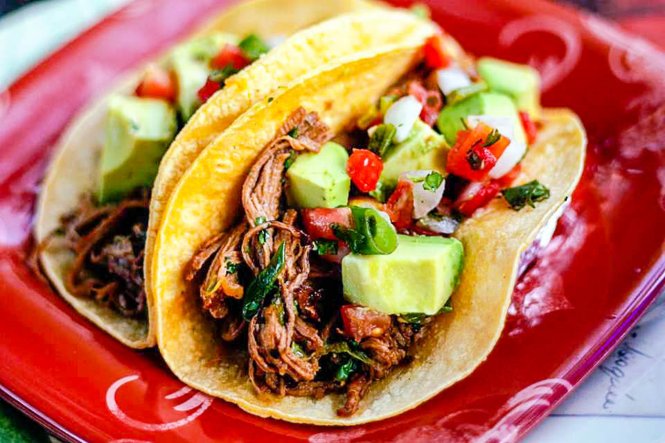 Mexican Beef Tacos
 Shredded Beef Tacos with Avocado and Lime