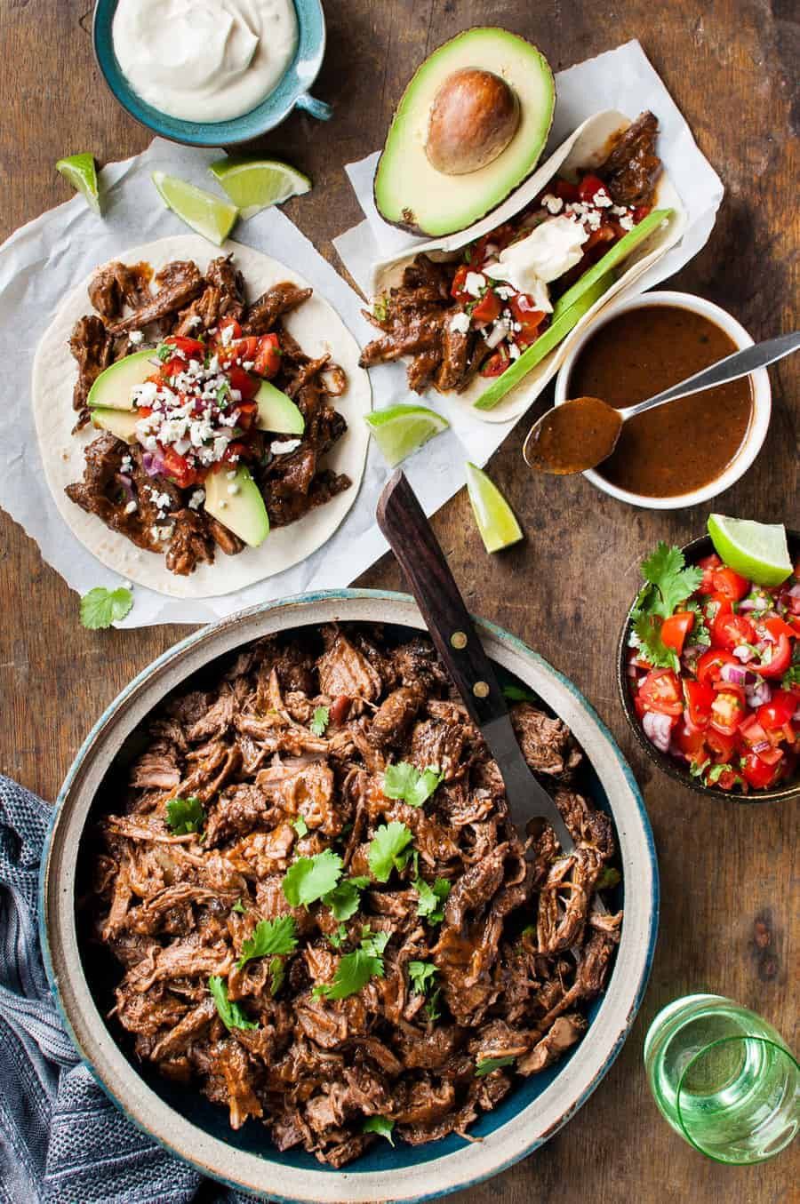 Mexican Beef Tacos
 Mexican Shredded Beef and Tacos
