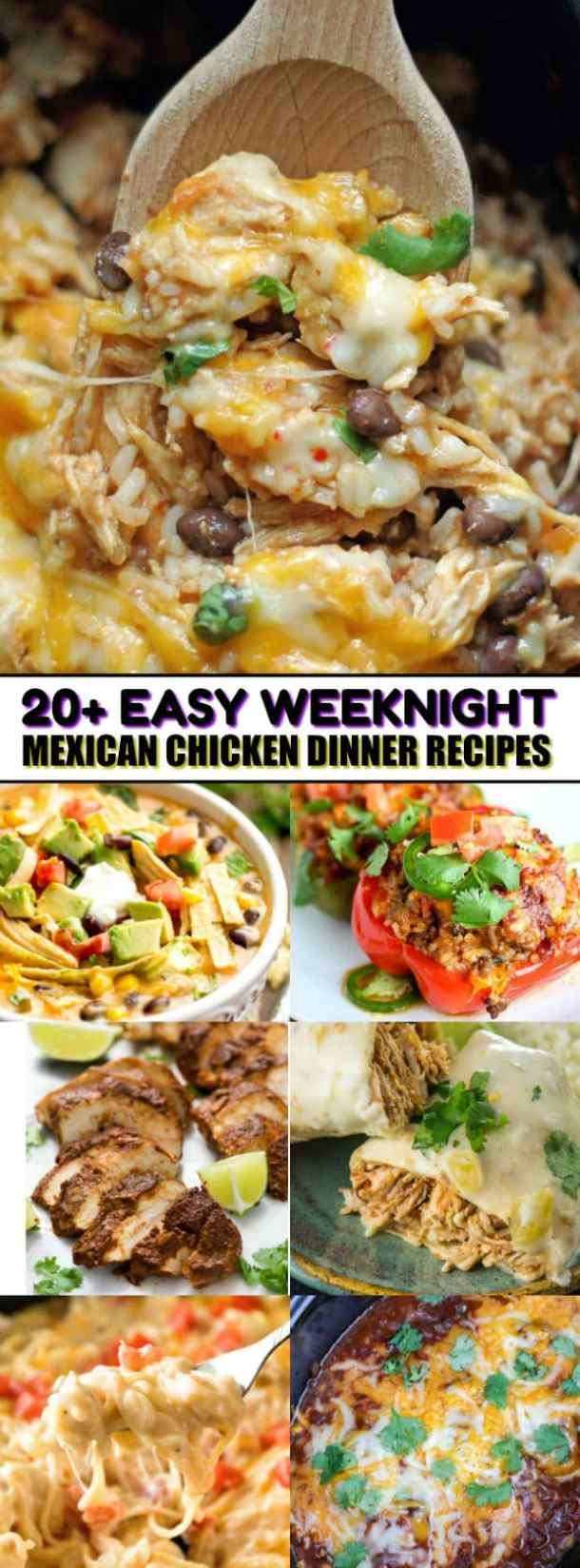 Mexican Dinner Recipes
 20 Easy Weeknight Mexican Chicken Dinner Recipes