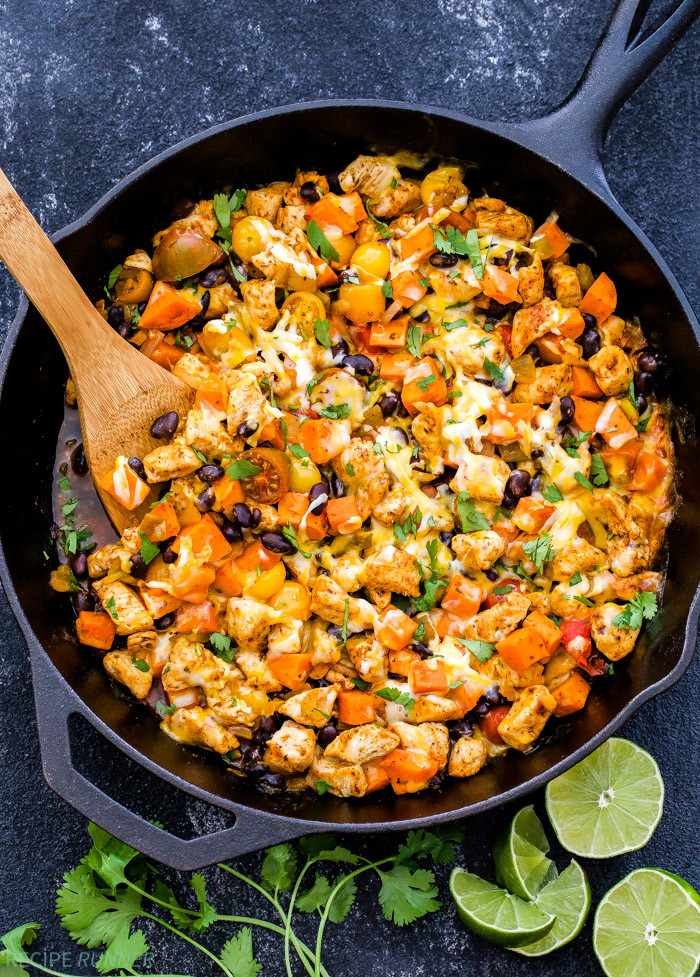 Mexican Dinner Recipes
 Mexican Chicken Sweet Potato and Black Bean Skillet