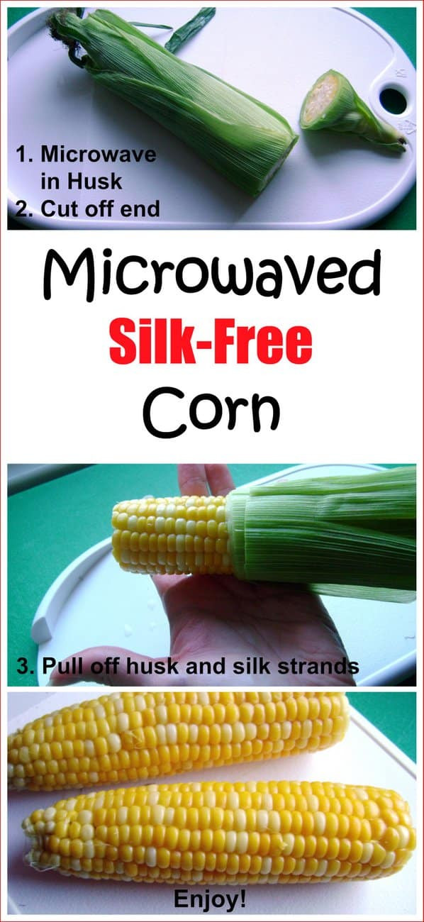 Microwave Sweet Corn
 Microwave Corn on the Cob in Husk for Slip Away Silk