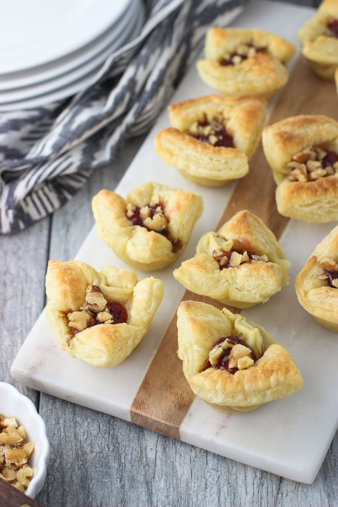 Mini Brie Puff Pastry Appetizers
 Strawberry Balsamic Baked Brie Bites
