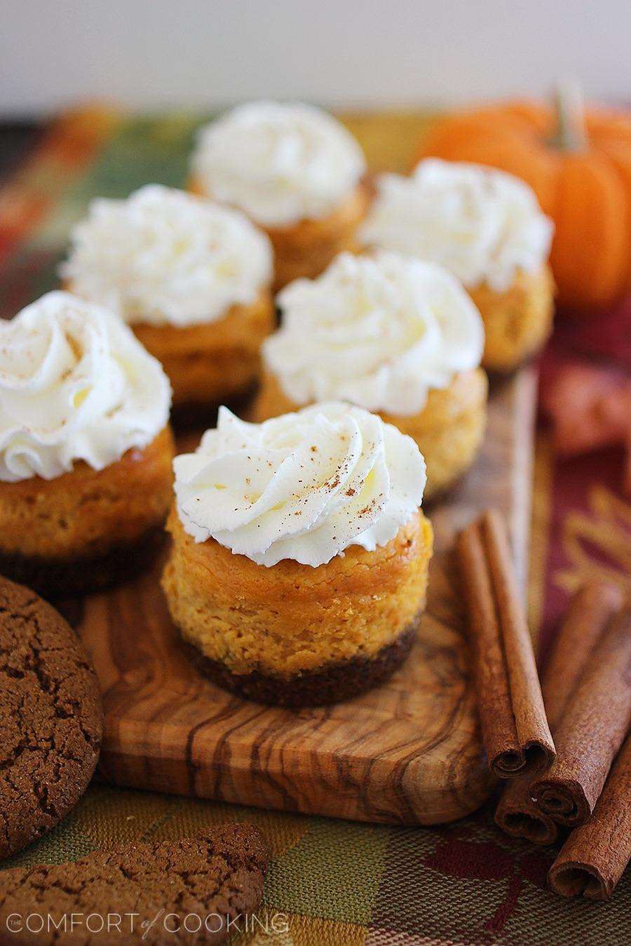 Mini Pumpkin Cheesecake Recipe
 Mini Pumpkin Cheesecakes with Gingersnap Crusts