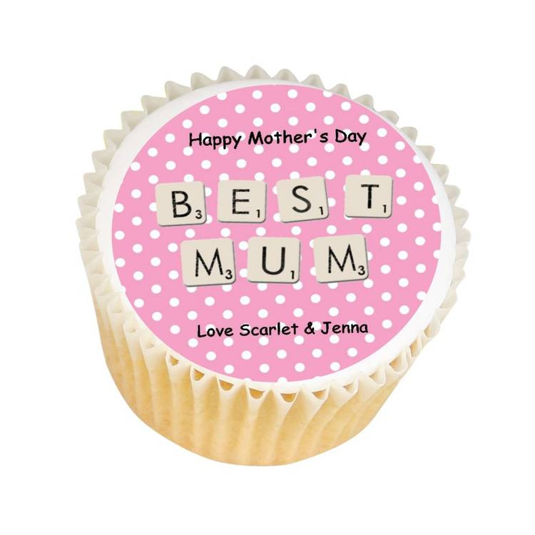 Mother'S Day Cupcakes
 Best Mum Scrabble Tiles Mothers Day Cupcakes