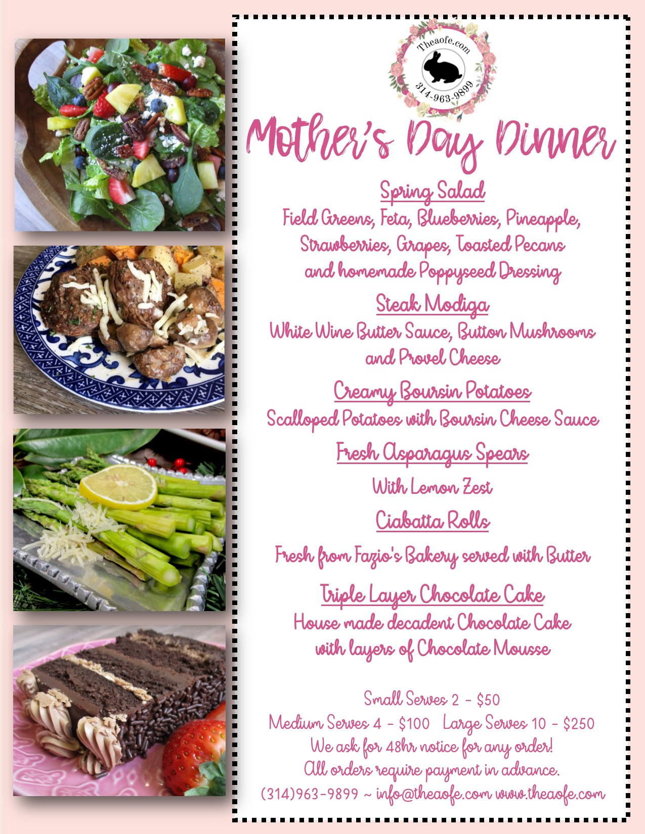 Mothers Day Dinner Menu
 Mother s Day Dinner 2019 The Art of Entertaining The Art