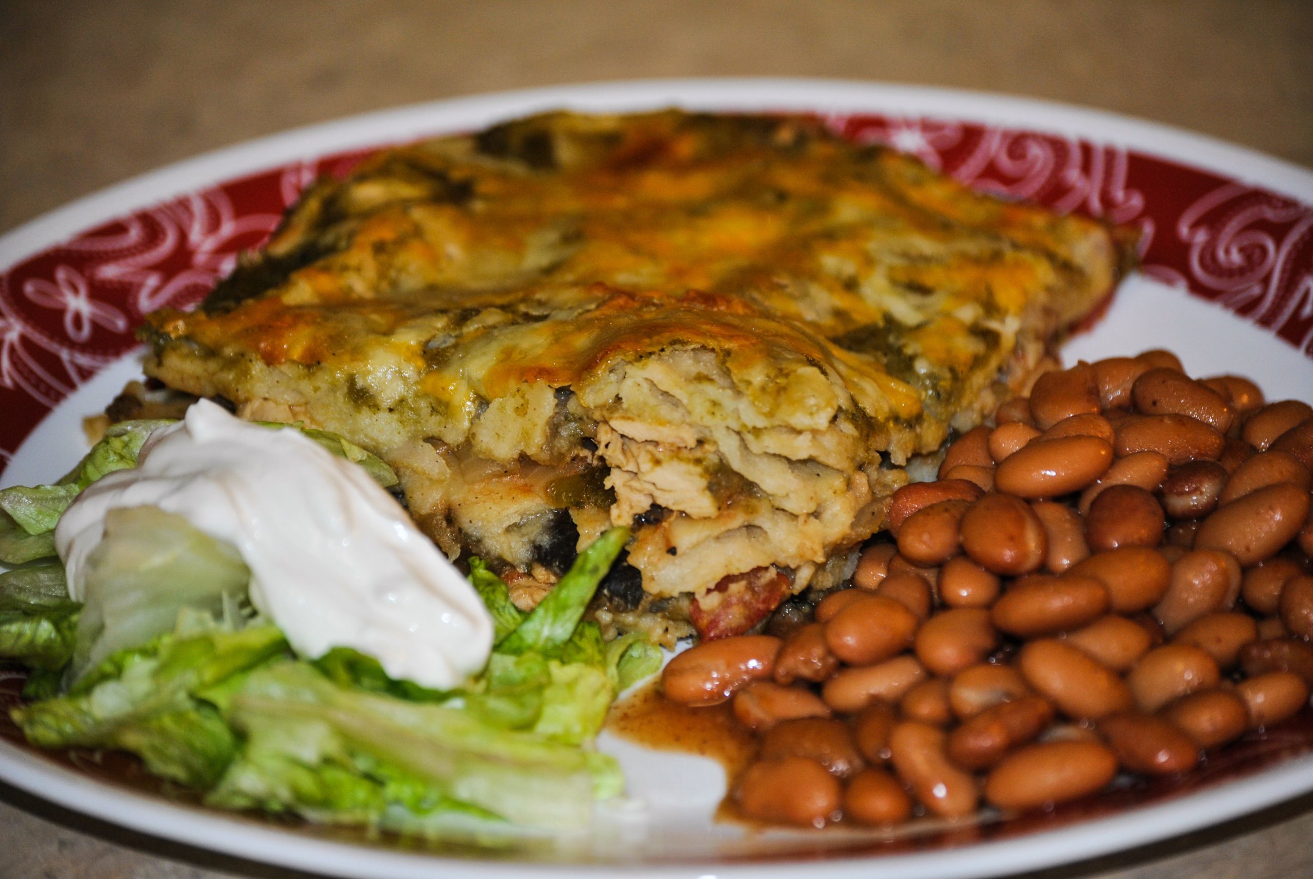 New Mexican Green Chile Chicken Enchiladas
 Ve arian Green Chile Chicken Enchilada Casserole