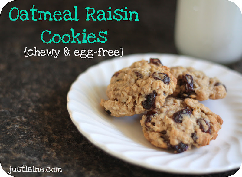 Oatmeal Cookies Recipe Without Eggs
 it s just Laine Oatmeal Raisin Cookies chewy & egg free 