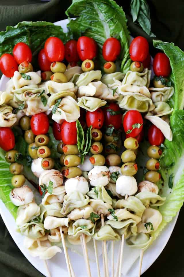 Olives And Cheese Appetizers
 Tortellini Skewers with Olives Tomatoes and Cheese