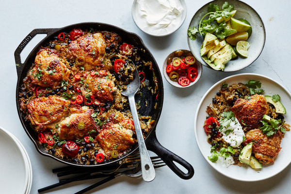 One Pot Chicken Thighs Recipe
 e Pot Chicken Thighs With Black Beans Rice and Chiles