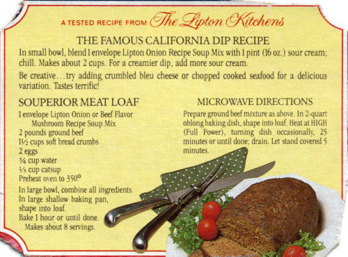 Onion Soup Meatloaf Recipes
 Lipton’s Meat Loaf Recipe RecipeCurio