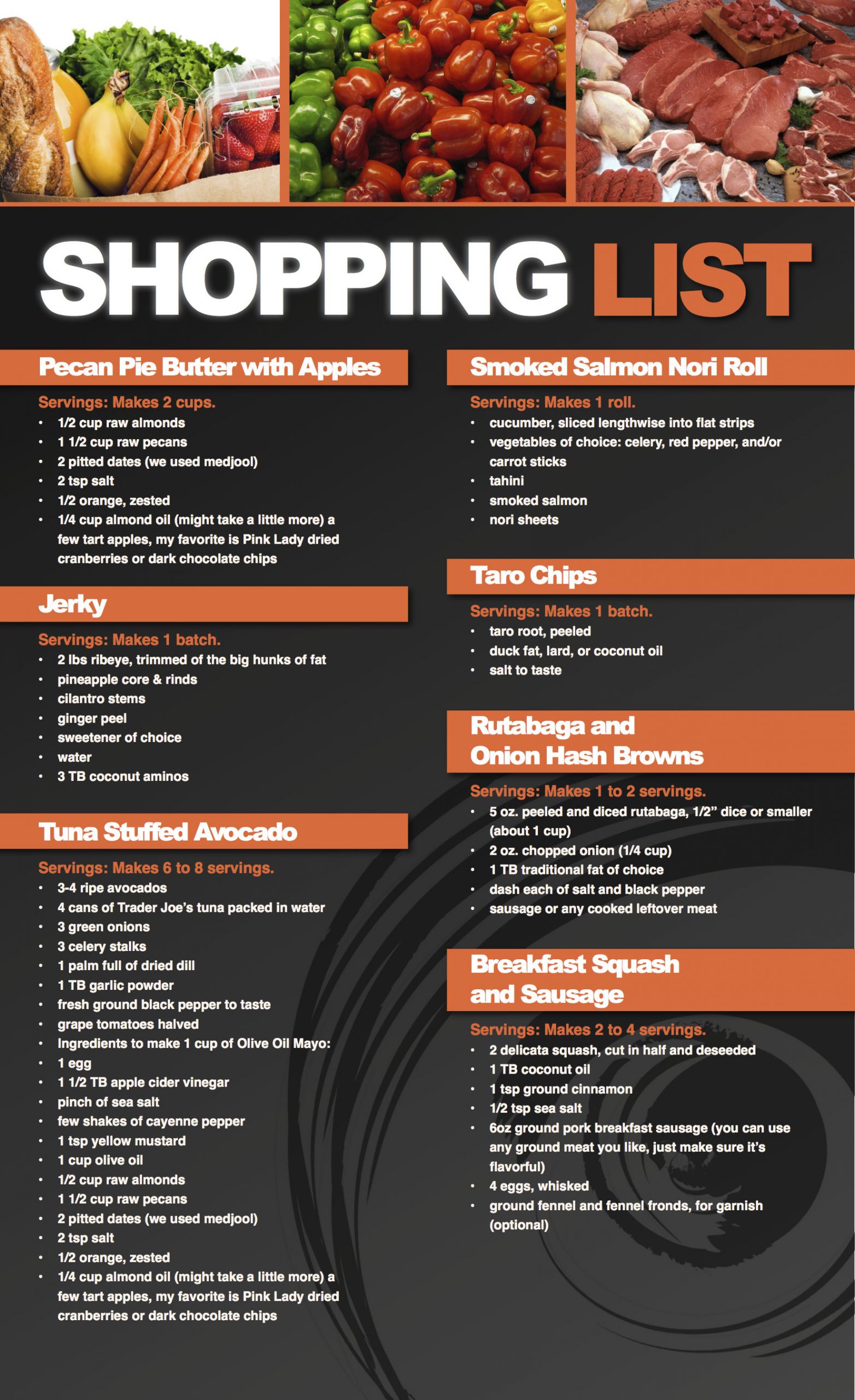 Paleo Diet Grocery List
 Paleo Diet Shopping List