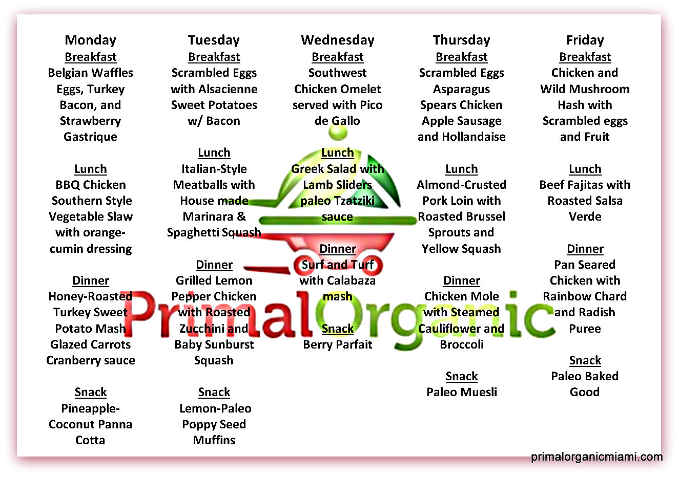 Paleo Diet Menu
 2014 52 Weeks Paleo Primal Organic