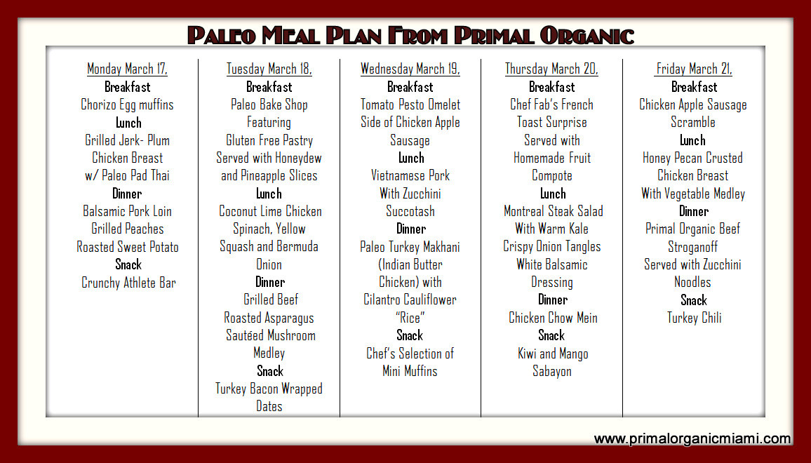Paleo Diet Menu
 The Origin Paleo Diet plan