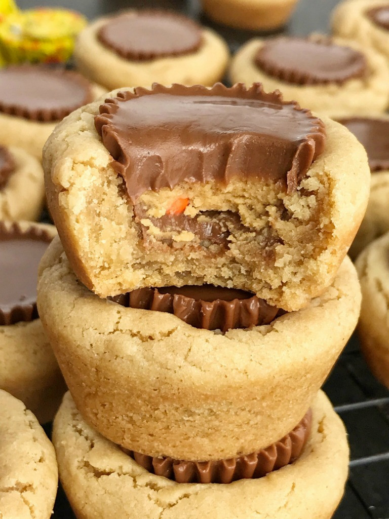 Peanut Butter Cookies With Reeses Cup
 Reese s Peanut Butter Cookie Cups To her as Family