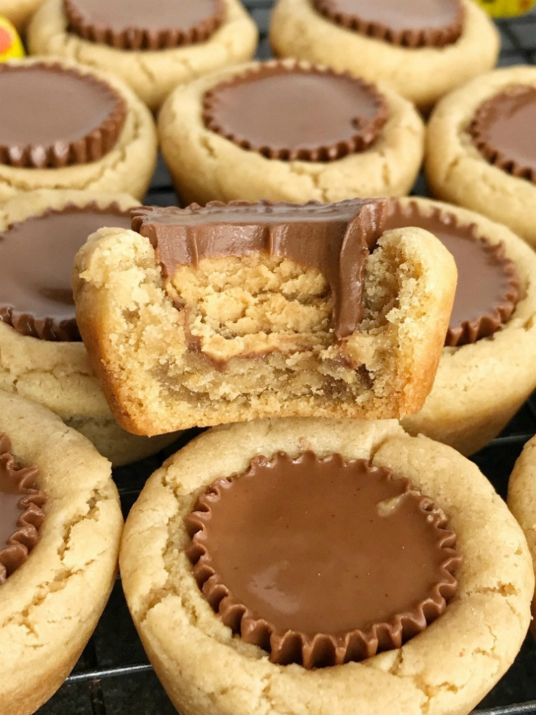 Peanut Butter Cookies With Reeses Cup
 Reese s Peanut Butter Cookie Cups To her as Family