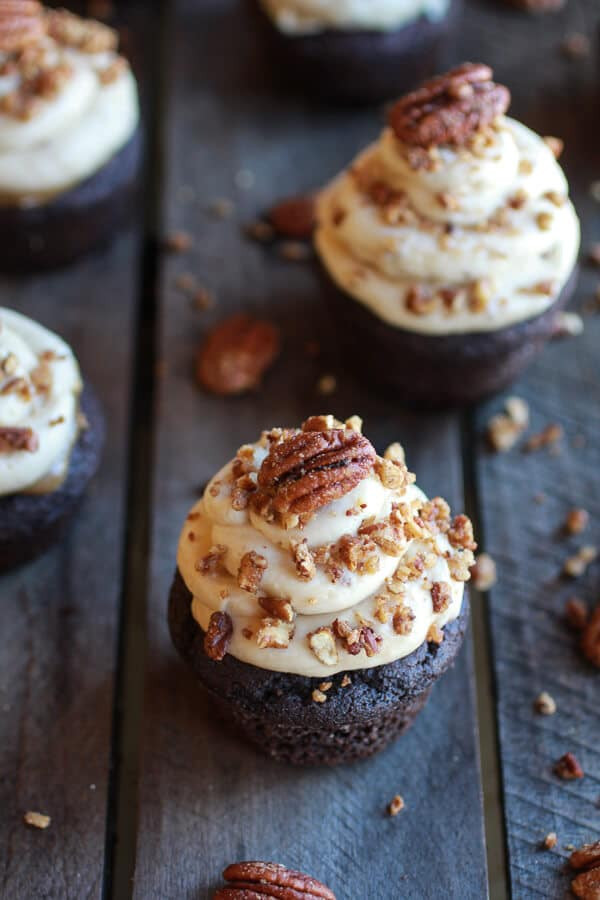 Pecan Pie Cupcakes
 Half Baked Harvest Made with Love