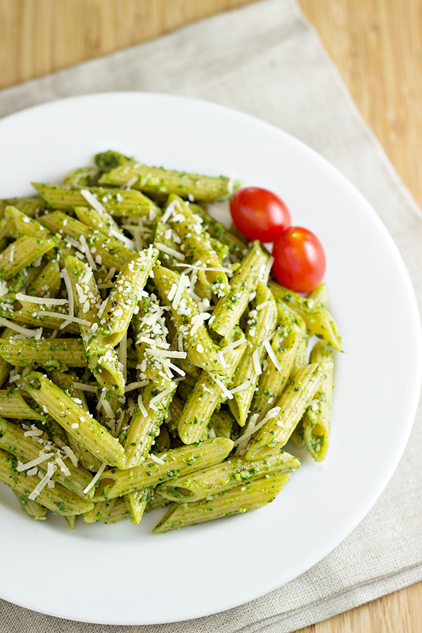 Pesto Sauce For Pasta
 Pasta with Spinach Basil Pesto Recipe Home Cooking Memories