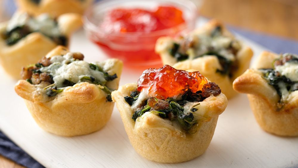 Pillsbury Appetizer Recipes With Crescent Rolls
 Sausage and Blue Cheese Crescent Cups recipe from