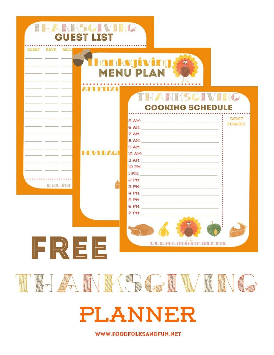 Planning Thanksgiving Dinner Checklist
 Thanksgiving Planner 5 FREE Printables • Food Folks