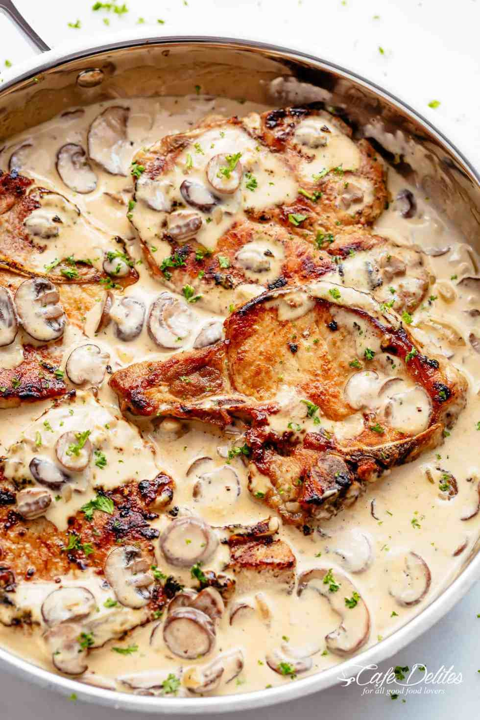 Pork Chop Dinner Recipes
 Pork Chops With Creamy Mushroom Sauce Cafe Delites