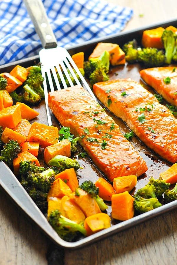 Potato Side Dishes For Fish
 Sheet Pan Dinner Maple Glazed Salmon with Sweet Potatoes