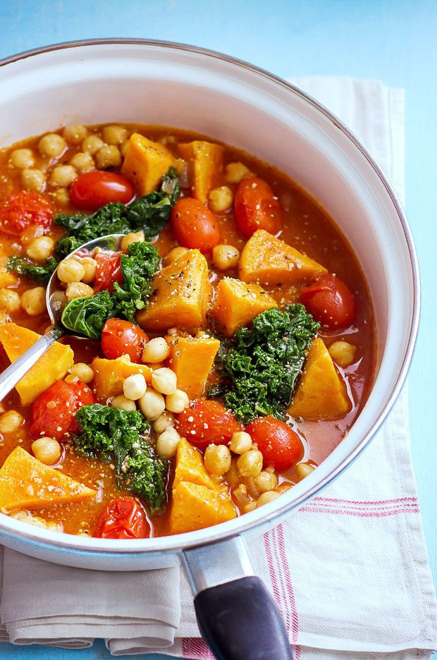 Potato Soup Recipe Vegetarian
 Vegan Sweet Potato Kale and Chickpea Soup Recipe — Eatwell101
