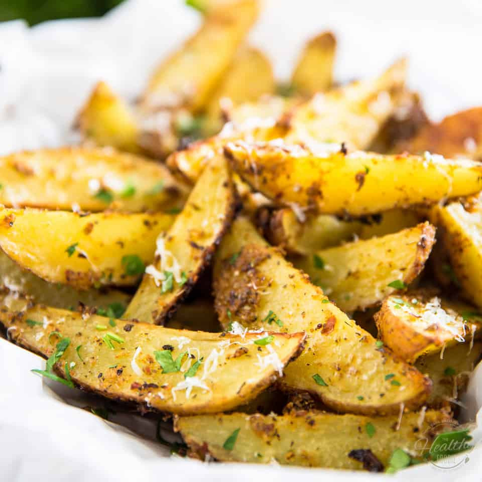 Potato Wedges In Oven
 Oven Baked Garlic Parmesan Potato Wedges • The Healthy Foo