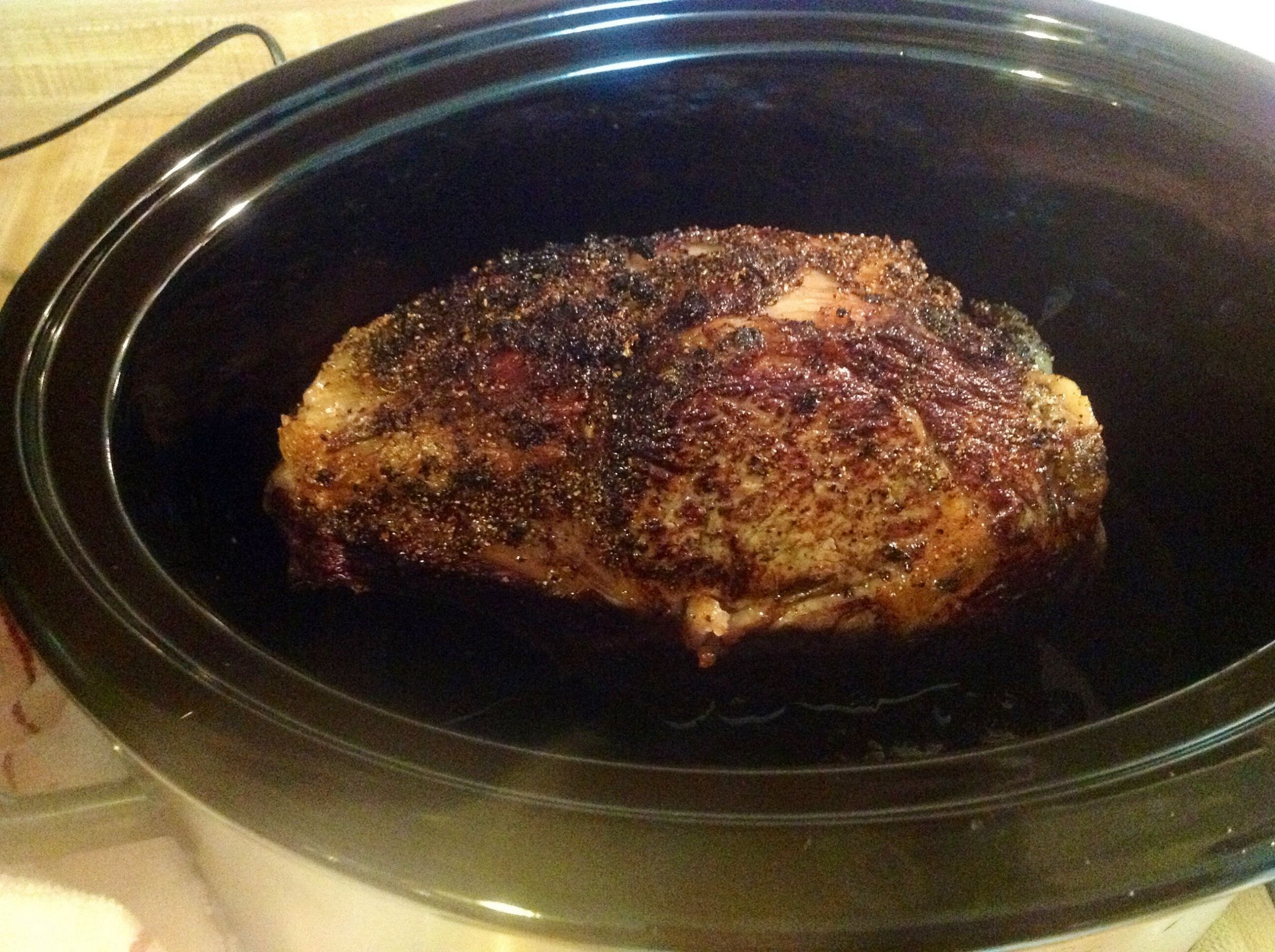 Prime Rib Slow Cooker
 My first ever prime rib roast 5 Seasoned rubbed seared