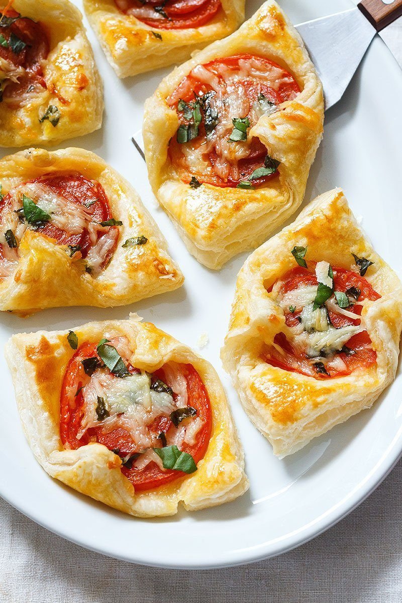Puff Pastry Appetizers
 Pepperoni Basil Tomato Puffs Recipe — Eatwell101