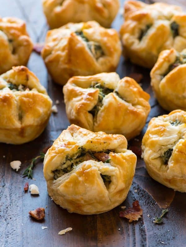 Puff Pastry Appetizers Recipes
 Spinach Puffs with Cream Cheese Bacon and Feta
