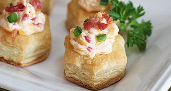 Puff Pastry Cup Appetizers
 Bacon Pimento Cheese Puff Pastry Cups