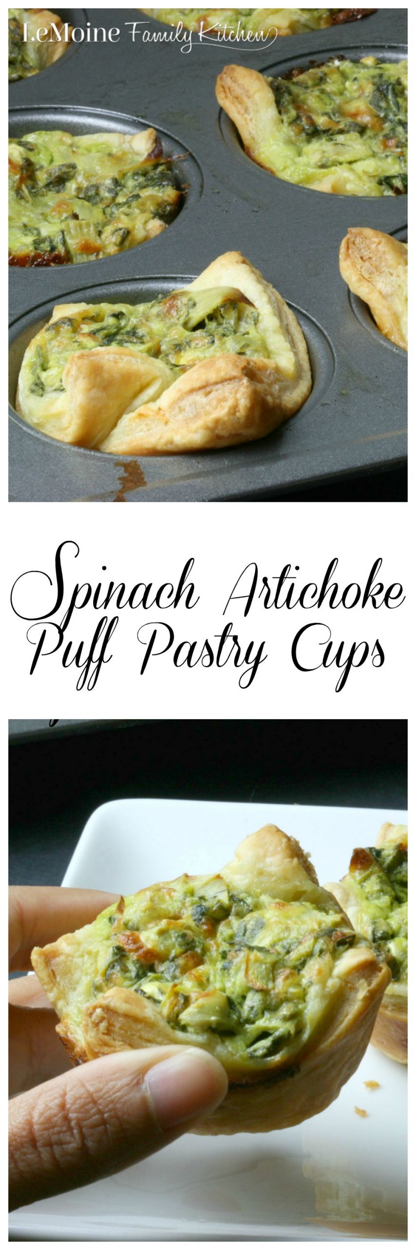 Puff Pastry Cup Appetizers
 Spinach Artichoke Puff Pastry Cups LeMoine Family Kitchen