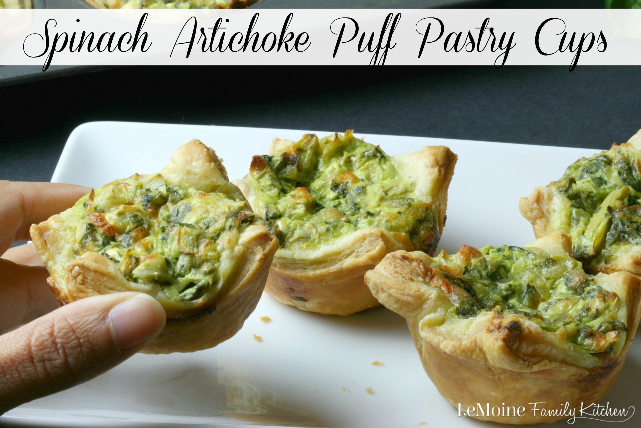 Puff Pastry Cups Appetizers
 Spinach Artichoke Puff Pastry Cups LeMoine Family Kitchen