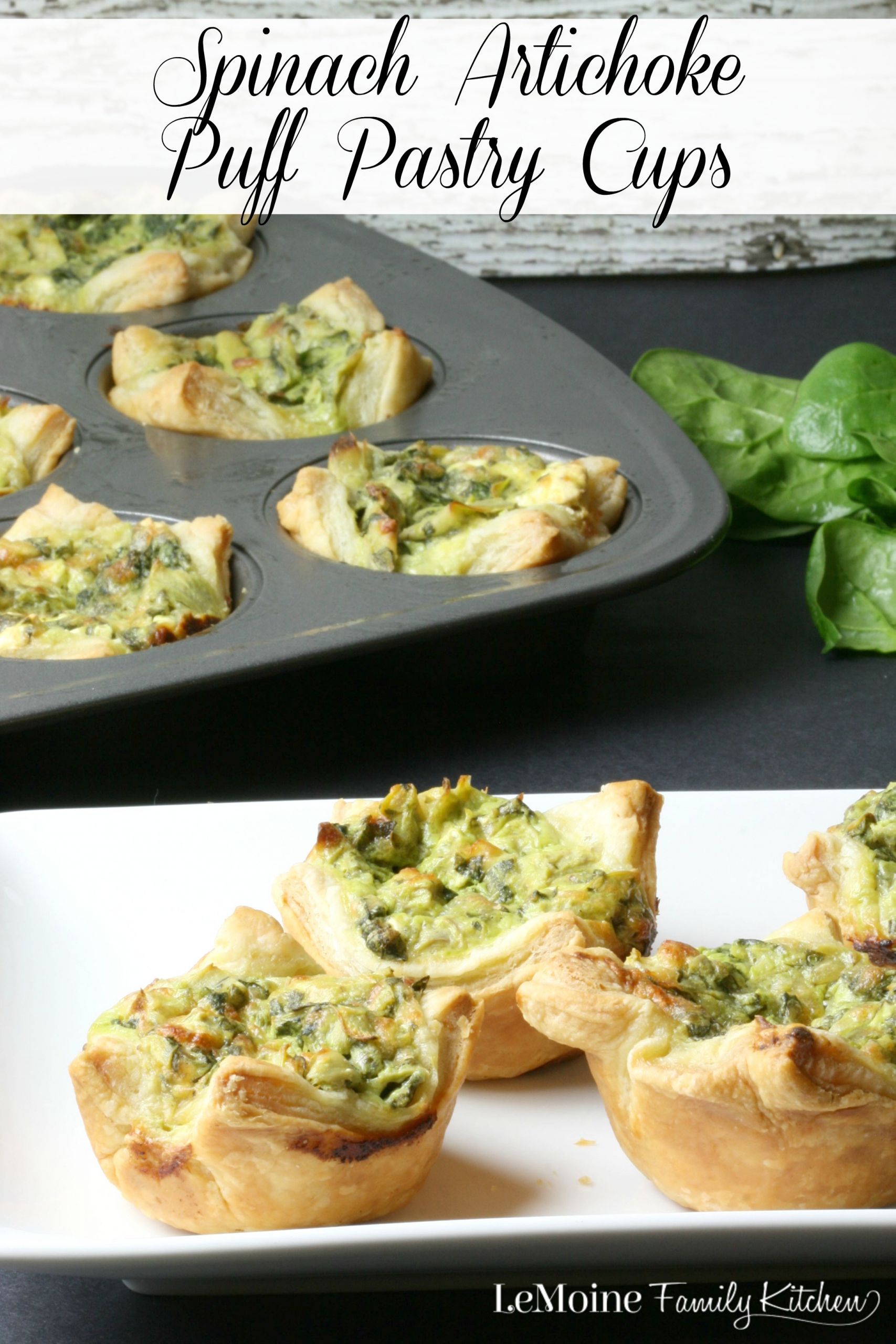 Puff Pastry Cups Appetizers
 Spinach Artichoke Puff Pastry Cups LeMoine Family Kitchen