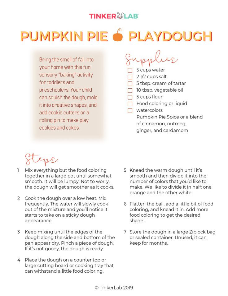 Pumpkin Pie Crafting Recipe
 DIY Pumpkin Pie Playdough Recipe