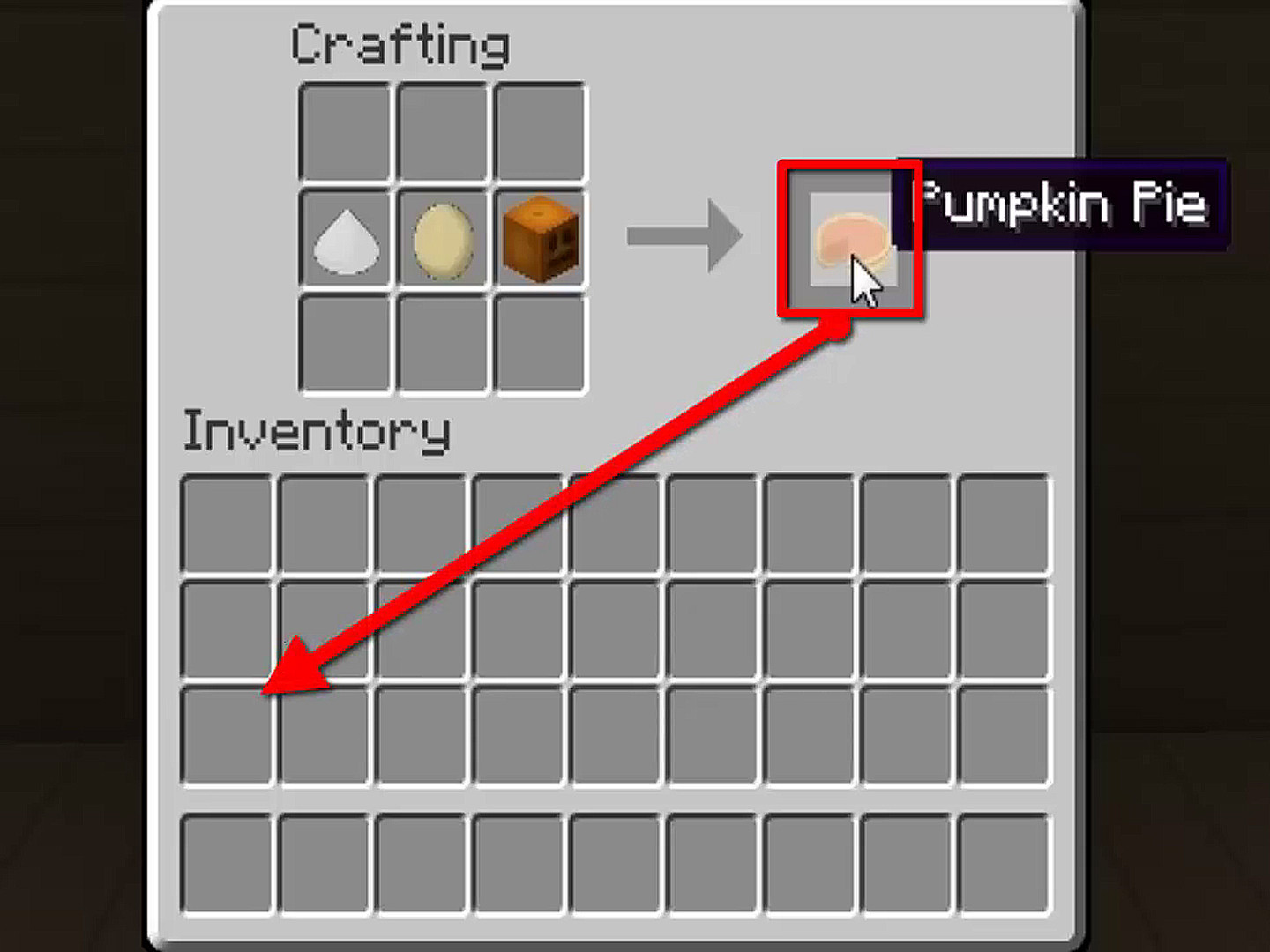 pumpkin pie recipe minecraft