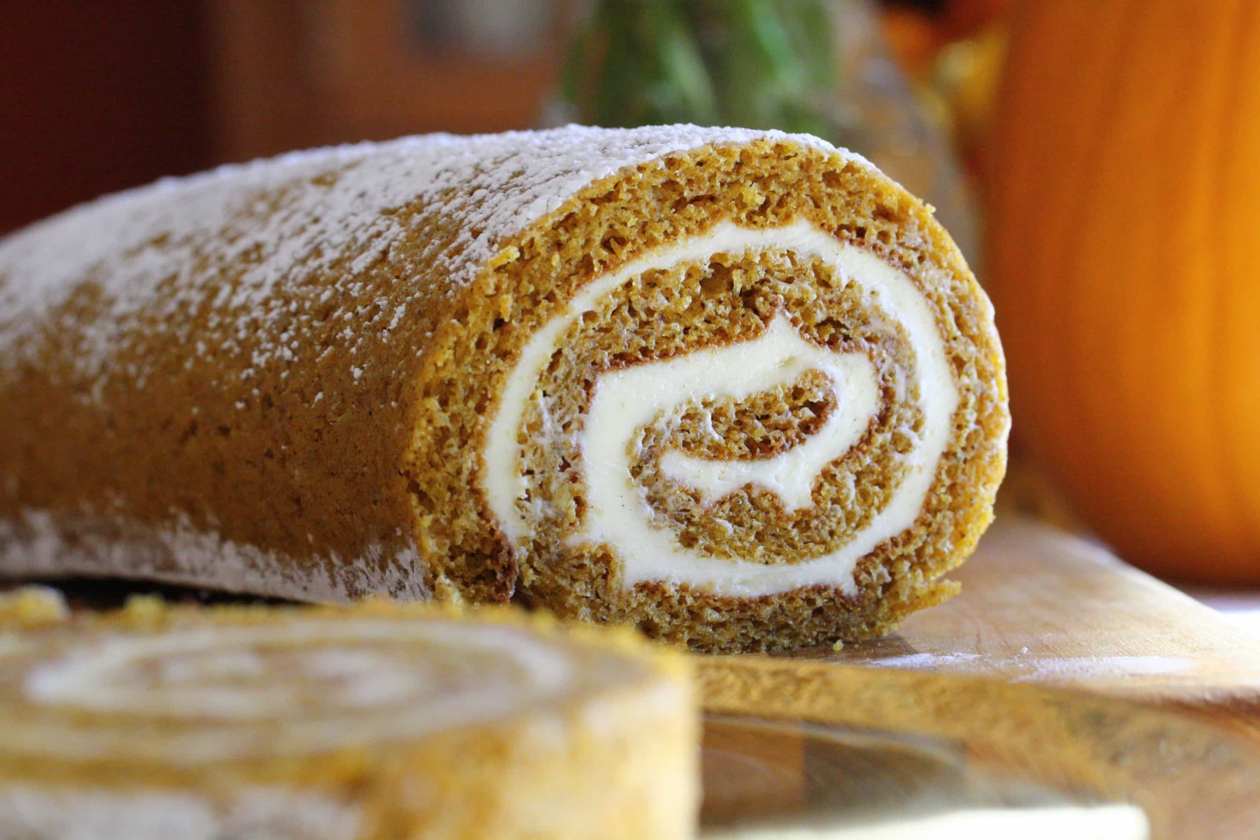 Pumpkin Roll Recipes With Cream Cheese Filling
 Pumpkin Roll with Cream Cheese Filling Saving Room for