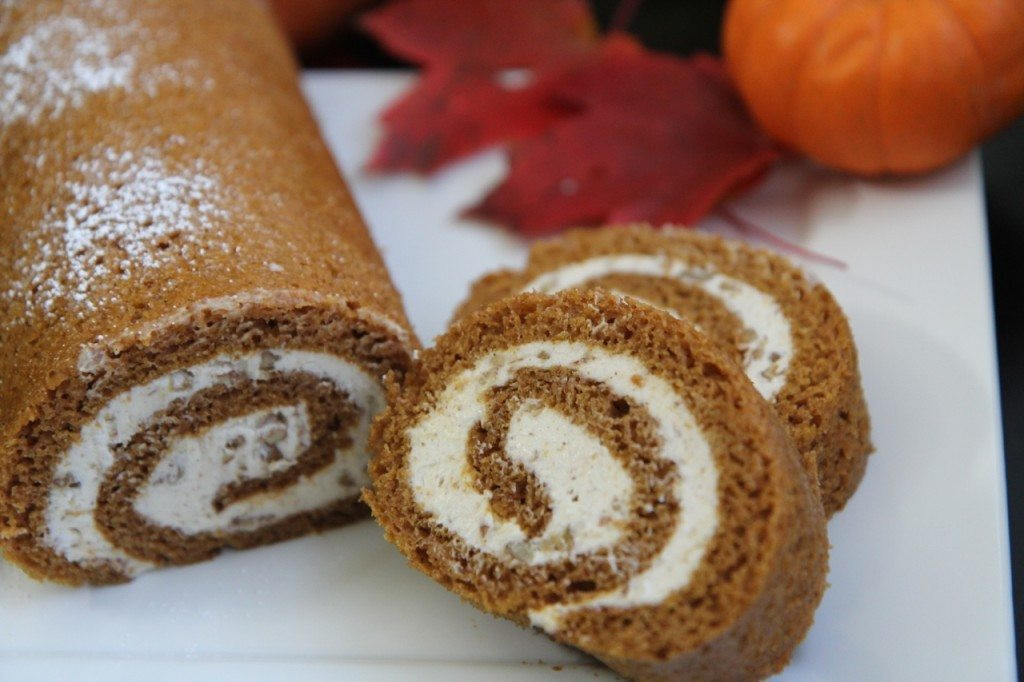 Pumpkin Roll Recipes With Cream Cheese Filling
 Easy Pumpkin Cake Roll Recipe w Cinnamon Pecan Cream