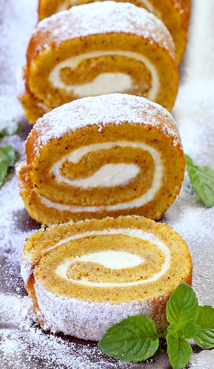 Pumpkin Roll Recipes With Cream Cheese Filling
 Pumpkin Roll with Cream Cheese Filling Cakescottage